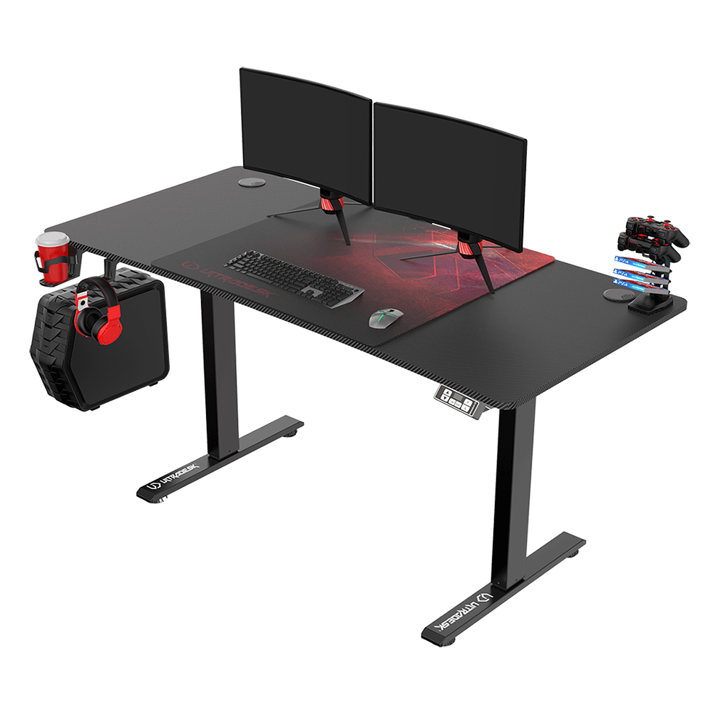 Ergonomic desk and chair arrangement in a home office